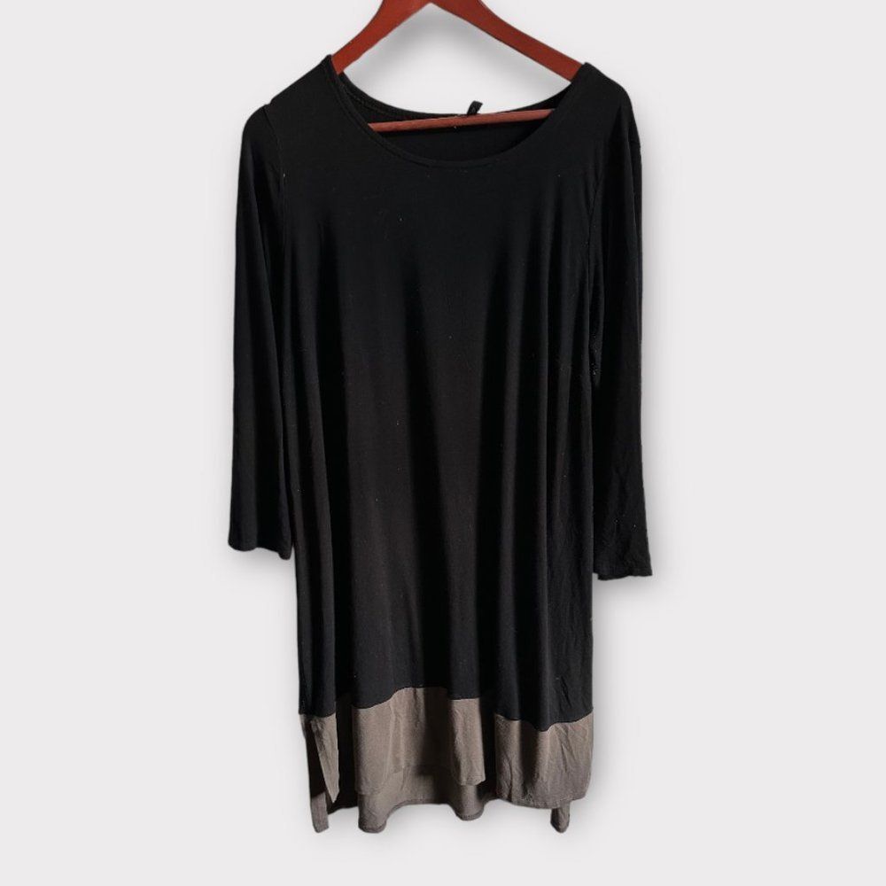 Eileen Fisher size 1x long sleeve dress black